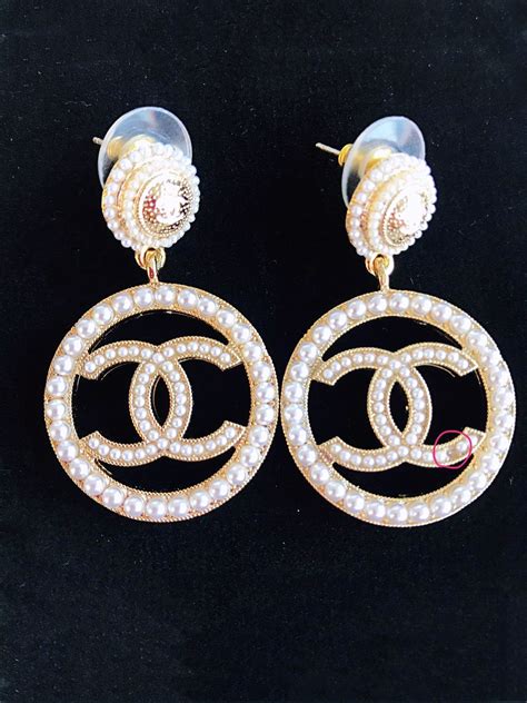 chanel earring necklace set|genuine chanel earrings.